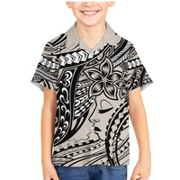 Polynesian Girl Tribal Tattoo Family Matching Mermaid Dress and Hawaiian Shirt Beige Vibe