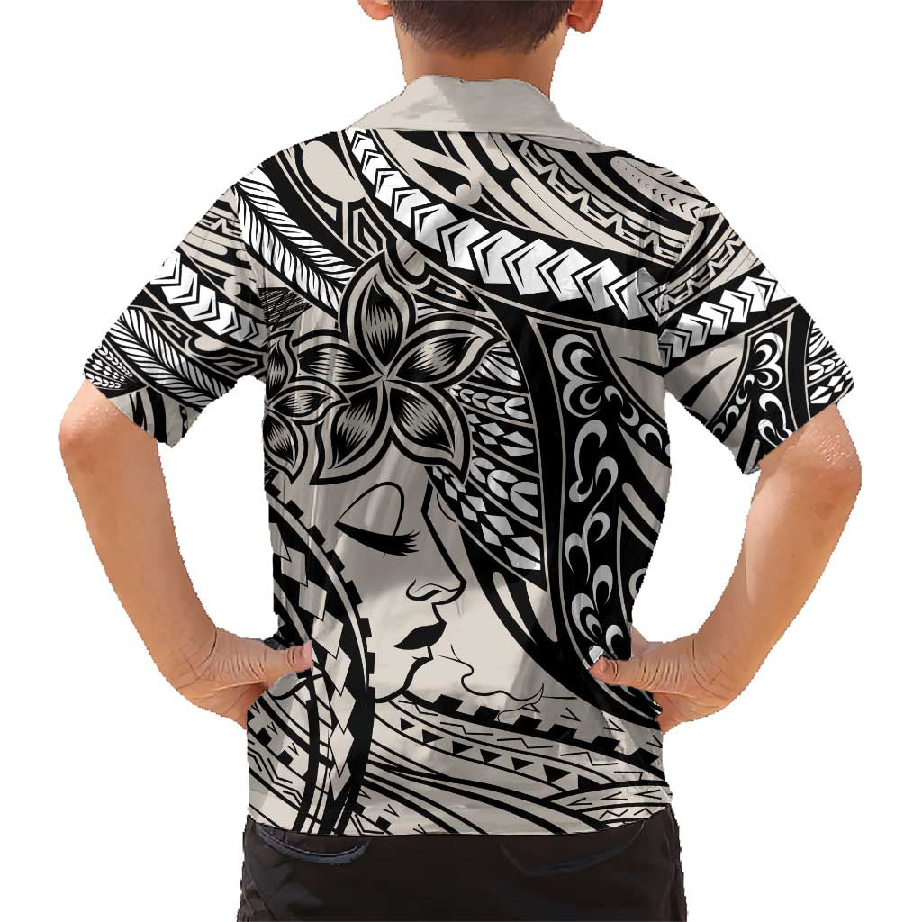 Polynesian Girl Tribal Tattoo Kid Hawaiian Shirt Beige Vibe LT9 - Polynesian Pride