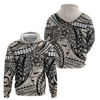 Polynesian Girl Tribal Tattoo Zip Hoodie Beige Vibe