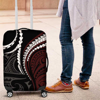 Polynesian Oxblood Line Art Tribal Tattoo Luggage Cover LT9 Beige - Polynesian Pride