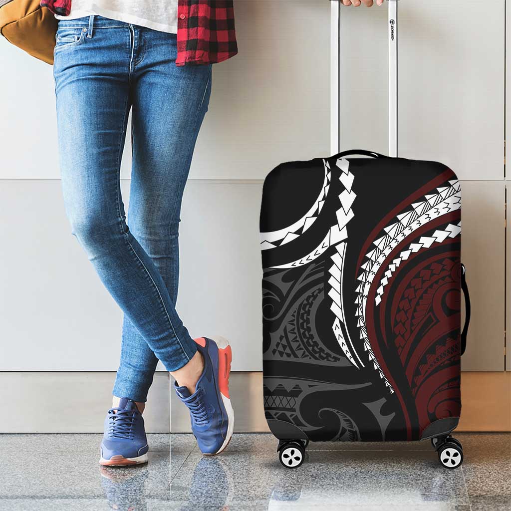 Polynesian Oxblood Line Art Tribal Tattoo Luggage Cover LT9 - Polynesian Pride