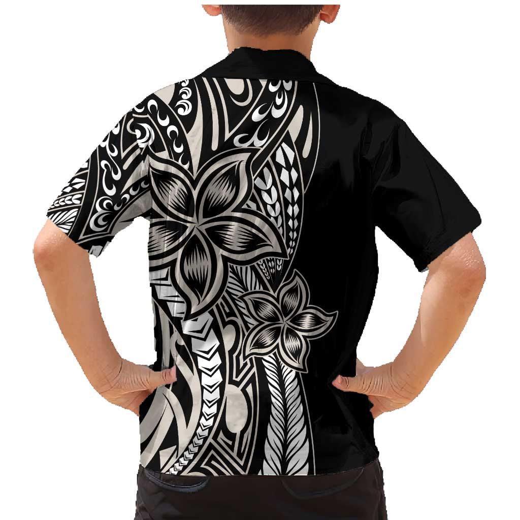 Polynesian Plumeria Floral Tattoo Pattern Family Matching Mermaid Dress and Hawaiian Shirt Beige Style