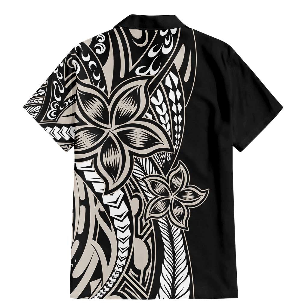 Polynesian Plumeria Floral Tattoo Pattern Family Matching Mermaid Dress and Hawaiian Shirt Beige Style