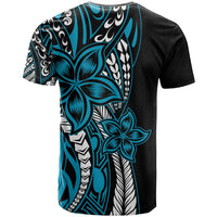 Polynesian Plumeria Floral Tattoo Pattern T Shirt Blue Style LT9 - Polynesian Pride