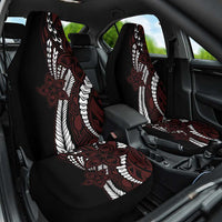 Polynesian Plumeria Floral Tattoo Pattern Car Seat Cover Oxblood Style LT9 One Size Oxblood - Polynesian Pride