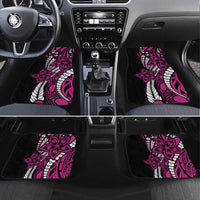 Polynesian Plumeria Floral Tattoo Pattern Car Mats Pink Style