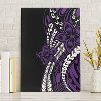 Polynesian Plumeria Floral Tattoo Pattern Canvas Wall Art Purple Style