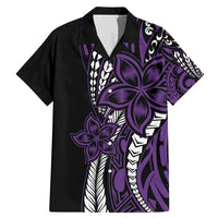 Polynesian Plumeria Floral Tattoo Pattern Family Matching Mermaid Dress and Hawaiian Shirt Purple Style