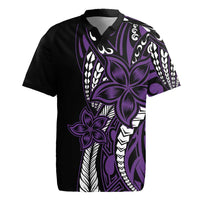 Polynesian Plumeria Floral Tattoo Pattern Rugby Jersey Purple Style