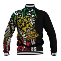Polynesian Plumeria Floral Tattoo Pattern Baseball Jacket Reggae Style