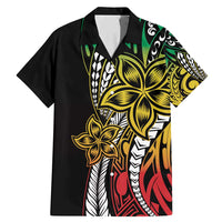 Polynesian Plumeria Floral Tattoo Pattern Family Matching Mermaid Dress and Hawaiian Shirt Reggae Style