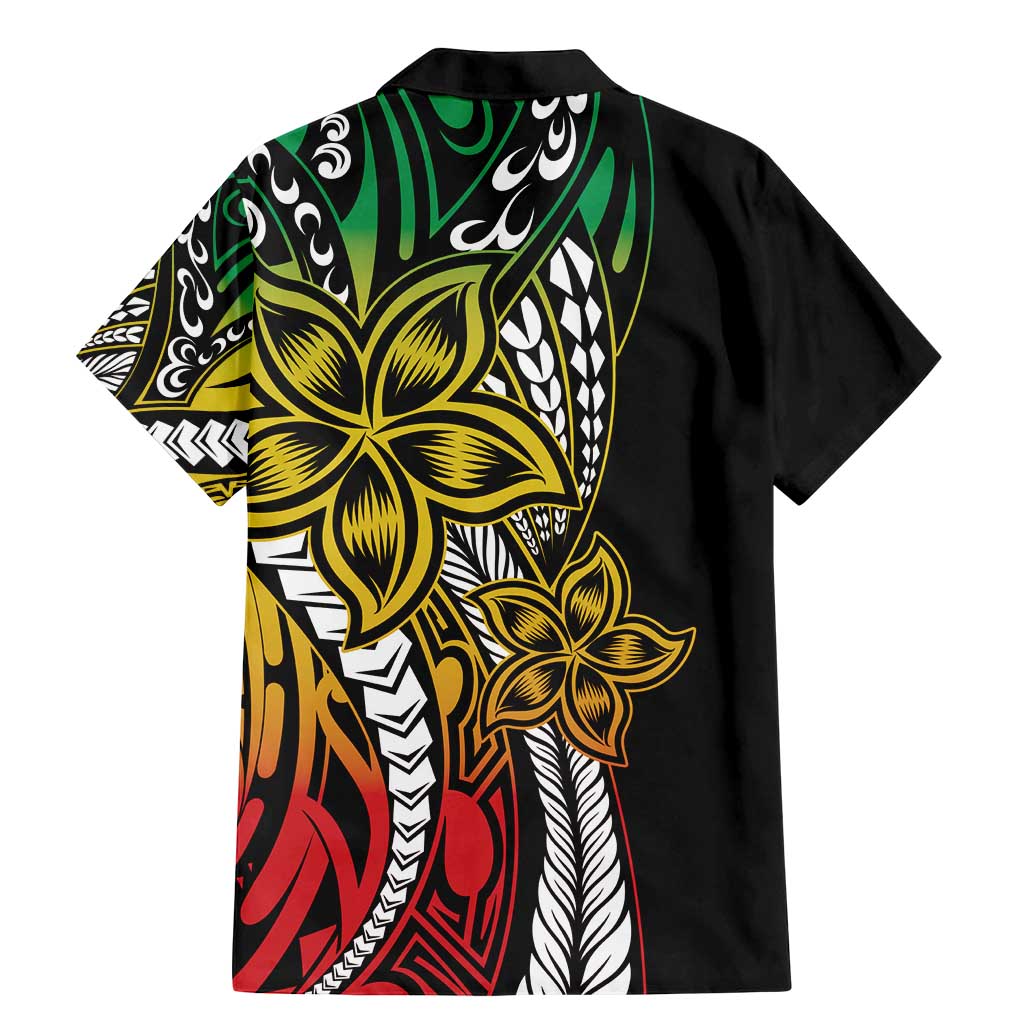 Polynesian Plumeria Floral Tattoo Pattern Family Matching Mermaid Dress and Hawaiian Shirt Reggae Style