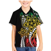 Polynesian Plumeria Floral Tattoo Pattern Family Matching Mermaid Dress and Hawaiian Shirt Reggae Style