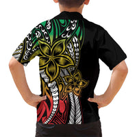 Polynesian Plumeria Floral Tattoo Pattern Kid Hawaiian Shirt Reggae Style