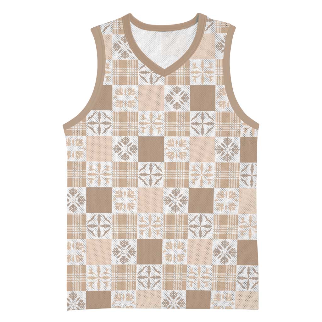 Hawaiian Palaka Quilt Pattern Basketball Jersey Hawaii Culture Bird of Paradise Exotic Motif - Polynesian Pride