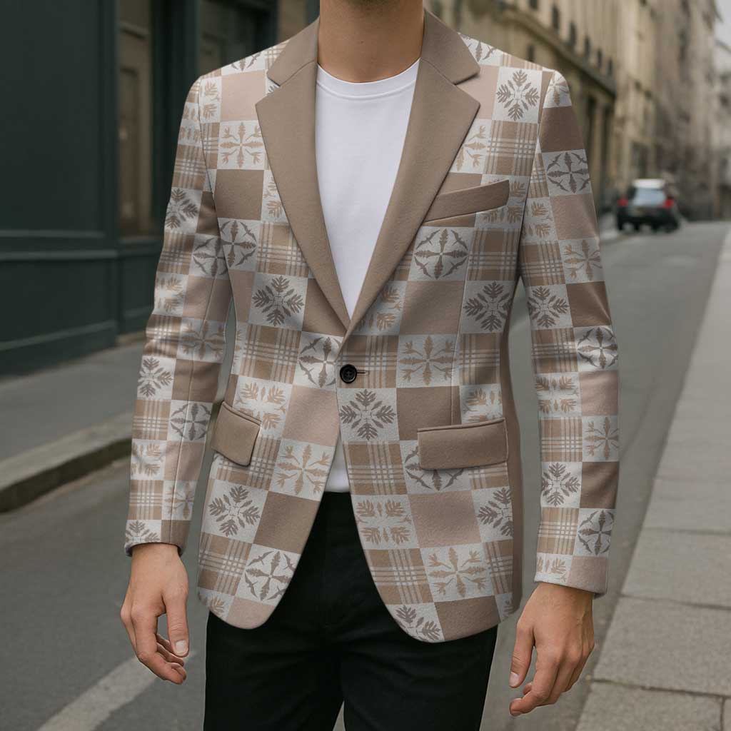 Hawaiian Palaka Quilt Pattern Blazer Hawaii Culture Bird of Paradise Exotic Motif - Polynesian Pride