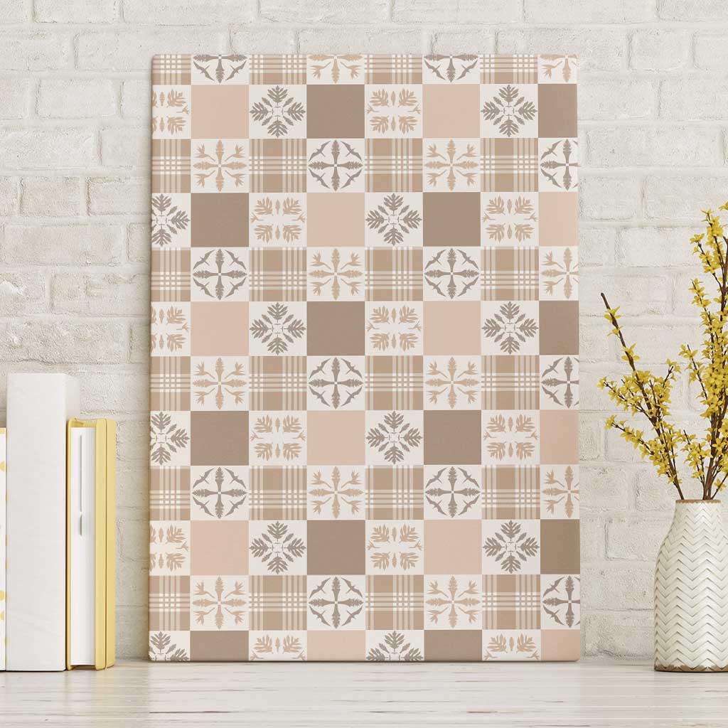 Hawaiian Palaka Quilt Pattern Canvas Wall Art Hawaii Culture Bird of Paradise Exotic Motif - Polynesian Pride