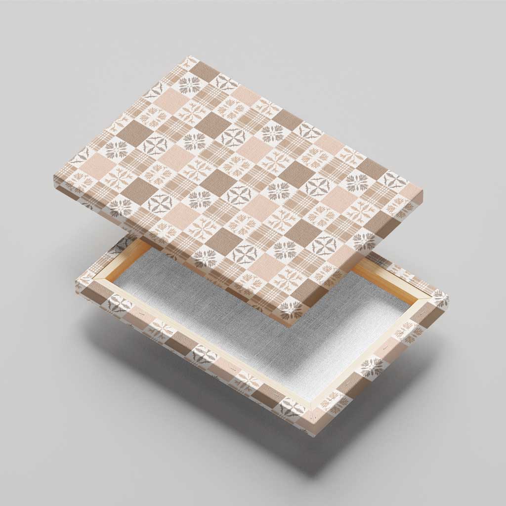 Hawaiian Palaka Quilt Pattern Canvas Wall Art Hawaii Culture Bird of Paradise Exotic Motif - Polynesian Pride