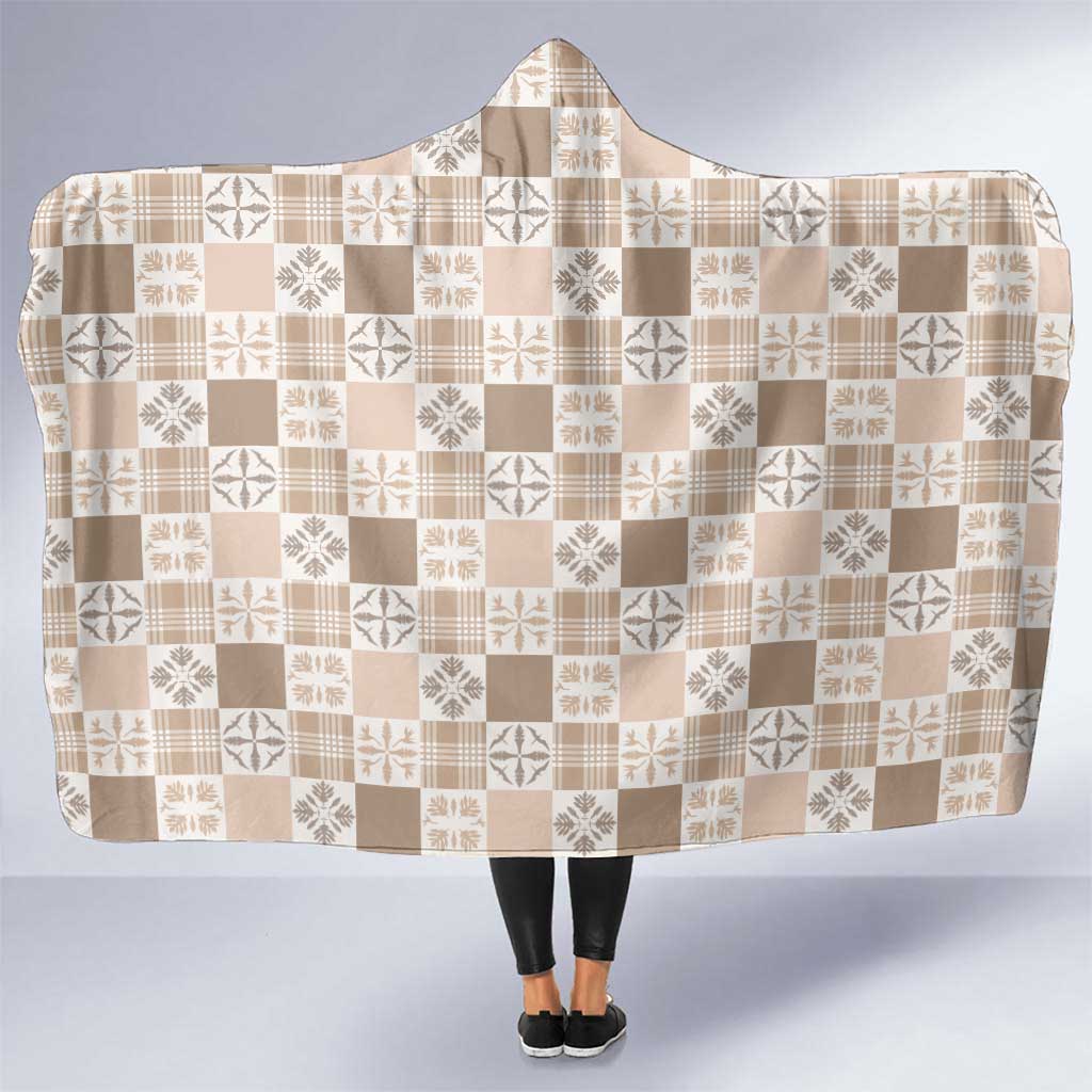 Hawaiian Palaka Quilt Pattern Hooded Blanket Hawaii Culture Bird of Paradise Exotic Motif - Polynesian Pride