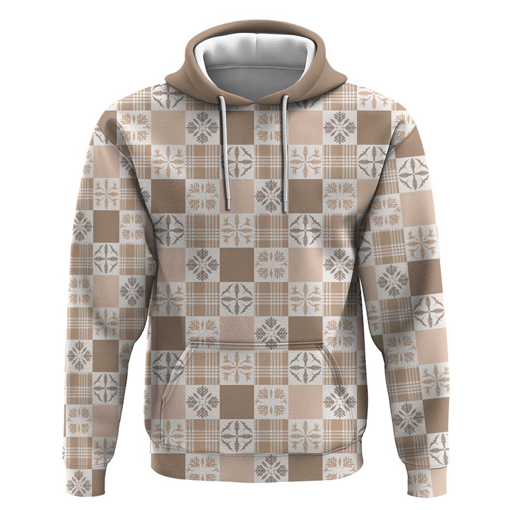 Hawaiian Palaka Quilt Pattern Hoodie Hawaii Culture Bird of Paradise Exotic Motif - Polynesian Pride