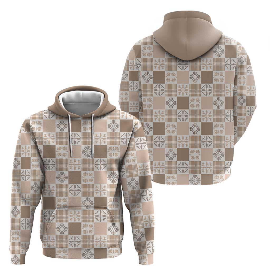 Hawaiian Palaka Quilt Pattern Hoodie Hawaii Culture Bird of Paradise Exotic Motif - Polynesian Pride