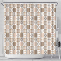 Hawaiian Palaka Quilt Pattern Shower Curtain Hawaii Culture Bird of Paradise Exotic Motif - Polynesian Pride