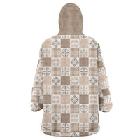 Hawaiian Palaka Quilt Pattern Wearable Blanket Hoodie Hawaii Culture Bird of Paradise Exotic Motif - Polynesian Pride