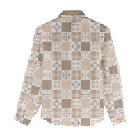 Hawaiian Palaka Quilt Pattern Women Casual Shirt Hawaii Culture Bird of Paradise Exotic Motif - Polynesian Pride