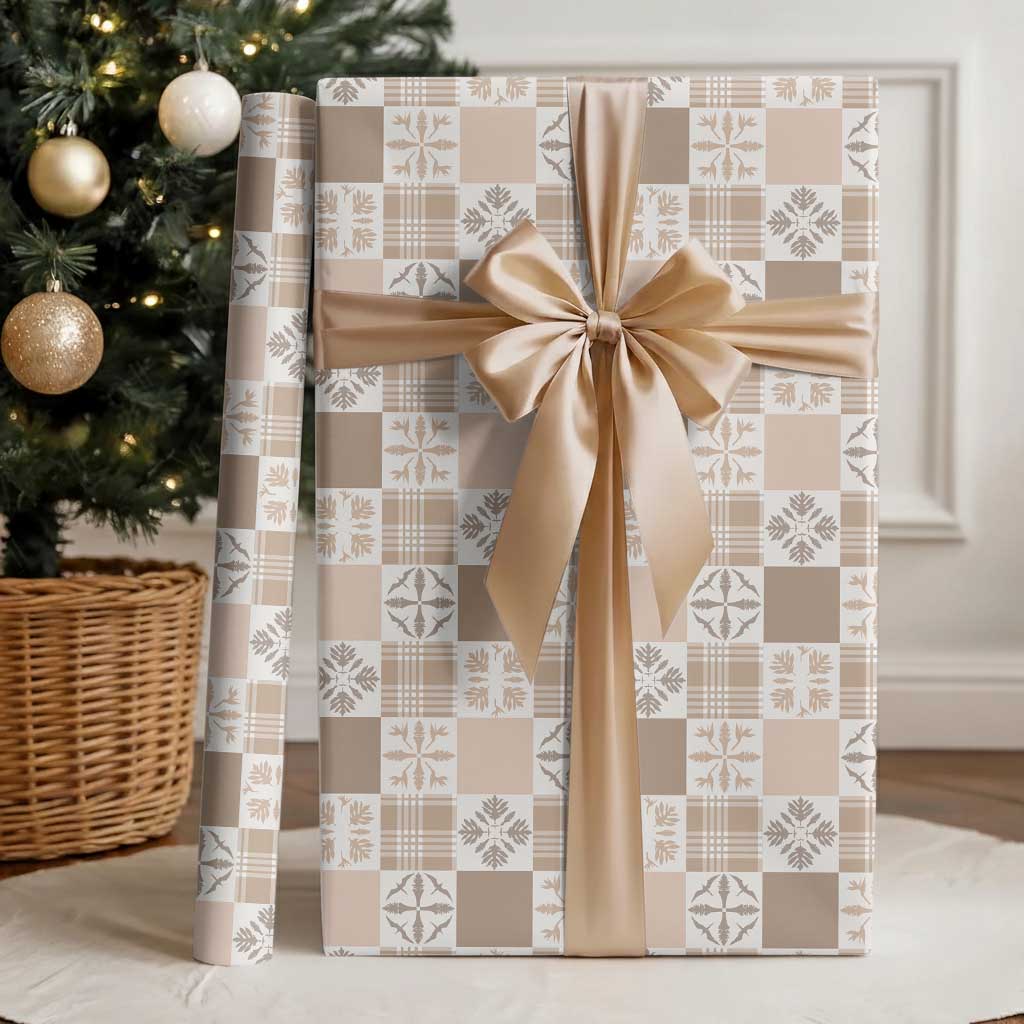 Hawaiian Palaka Quilt Pattern Wrapping Paper Hawaii Culture Bird of Paradise Exotic Motif - Polynesian Pride