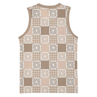 Hawaiian Palaka Quilt Pattern Basketball Jersey Hawaii Culture Honu Turtle - Polynesian Pride