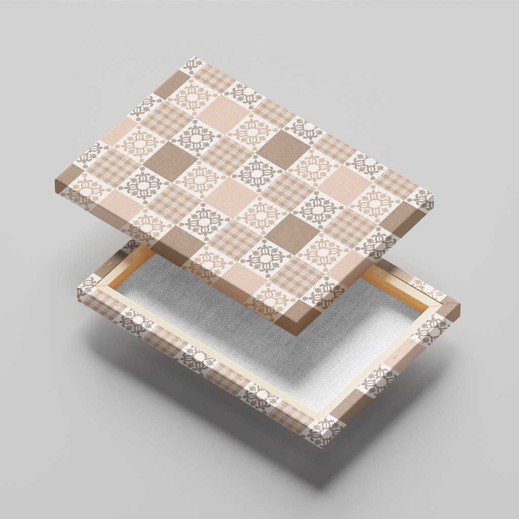 Hawaiian Palaka Quilt Pattern Canvas Wall Art Hawaii Culture Honu Turtle - Polynesian Pride