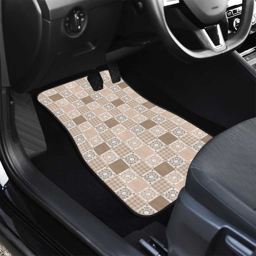 Hawaiian Palaka Quilt Pattern Car Mats Hawaii Culture Honu Turtle - Polynesian Pride