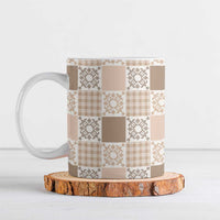 Hawaiian Palaka Quilt Pattern Ceramic Mug Hawaii Culture Honu Turtle - Polynesian Pride