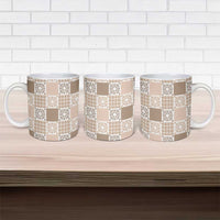 Hawaiian Palaka Quilt Pattern Ceramic Mug Hawaii Culture Honu Turtle - Polynesian Pride