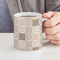 Hawaiian Palaka Quilt Pattern Ceramic Mug Hawaii Culture Honu Turtle - Polynesian Pride