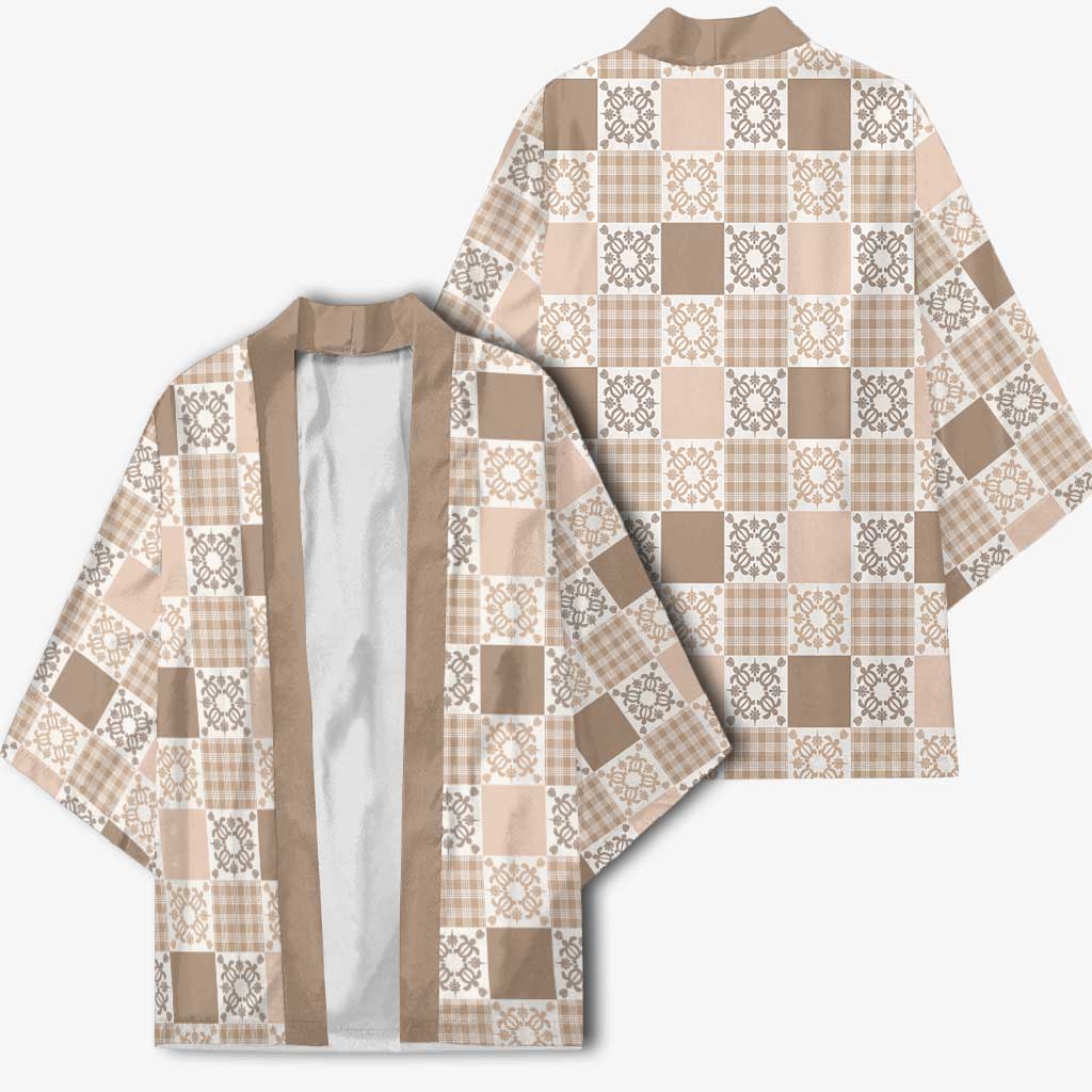 Hawaiian Palaka Quilt Pattern Kimono Hawaii Culture Honu Turtle - Polynesian Pride