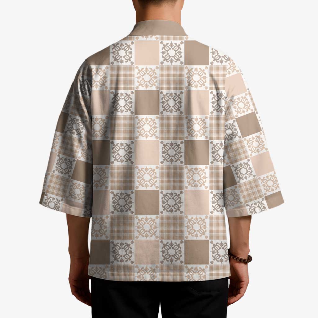 Hawaiian Palaka Quilt Pattern Kimono Hawaii Culture Honu Turtle - Polynesian Pride