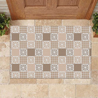 Hawaiian Palaka Quilt Pattern Rubber Doormat Hawaii Culture Honu Turtle - Polynesian Pride