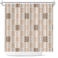 Hawaiian Palaka Quilt Pattern Shower Curtain Hawaii Culture Honu Turtle - Polynesian Pride