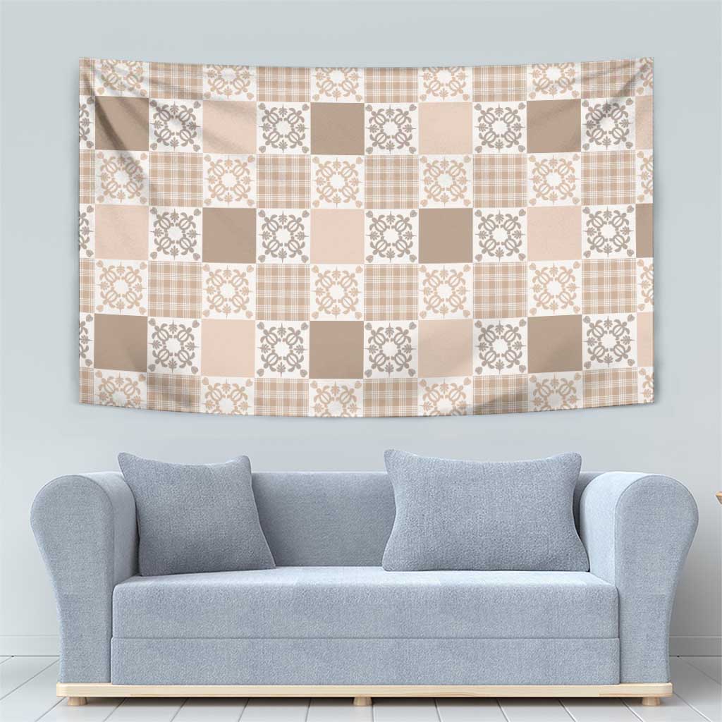 Hawaiian Palaka Quilt Pattern Tapestry Hawaii Culture Honu Turtle - Polynesian Pride