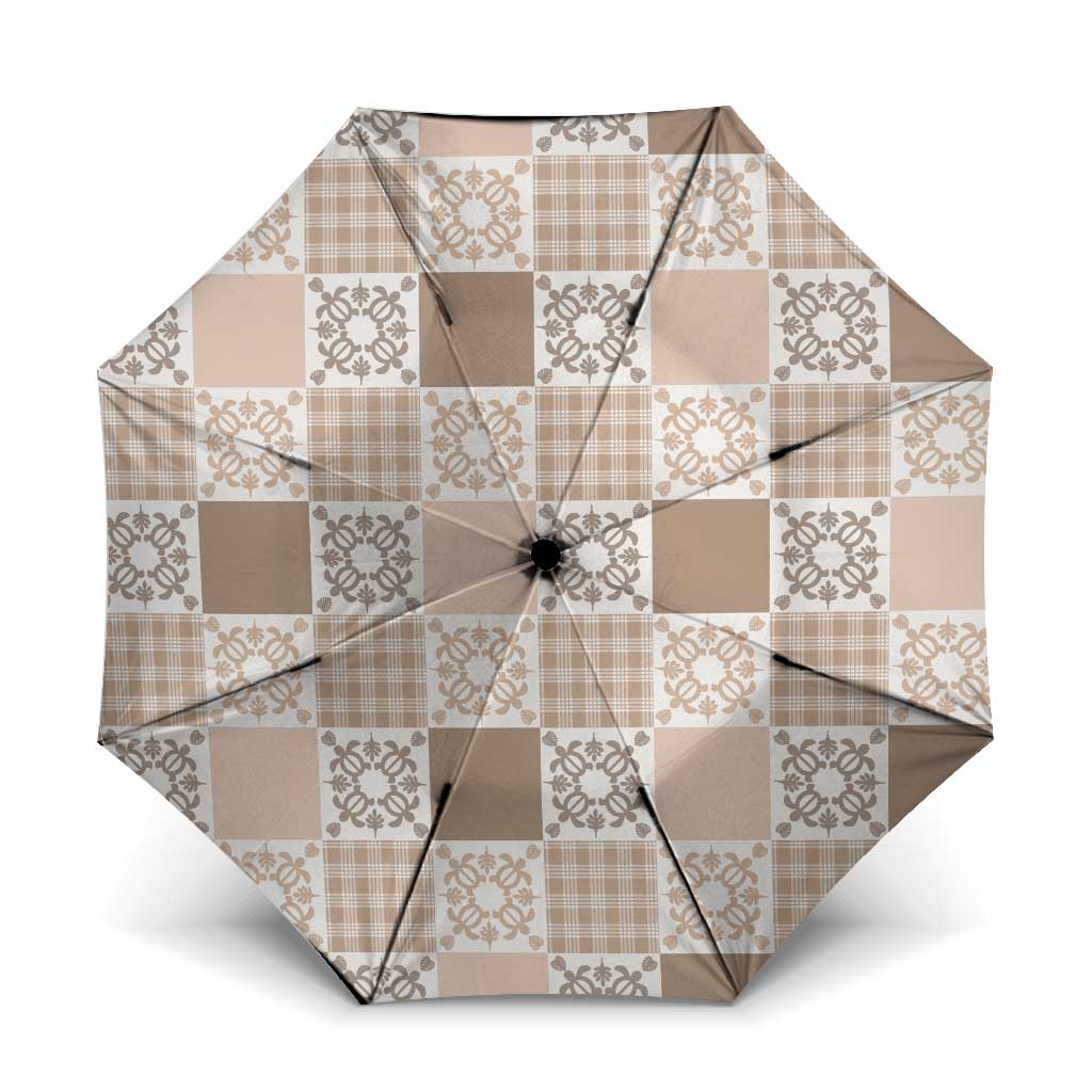 Hawaiian Palaka Quilt Pattern Umbrella Hawaii Culture Honu Turtle - Polynesian Pride