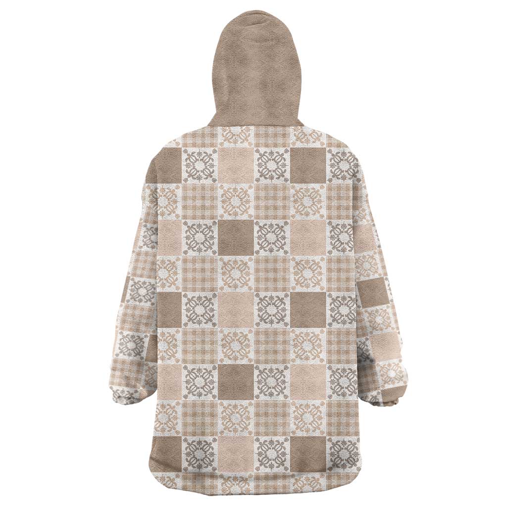 Hawaiian Palaka Quilt Pattern Wearable Blanket Hoodie Hawaii Culture Honu Turtle - Polynesian Pride