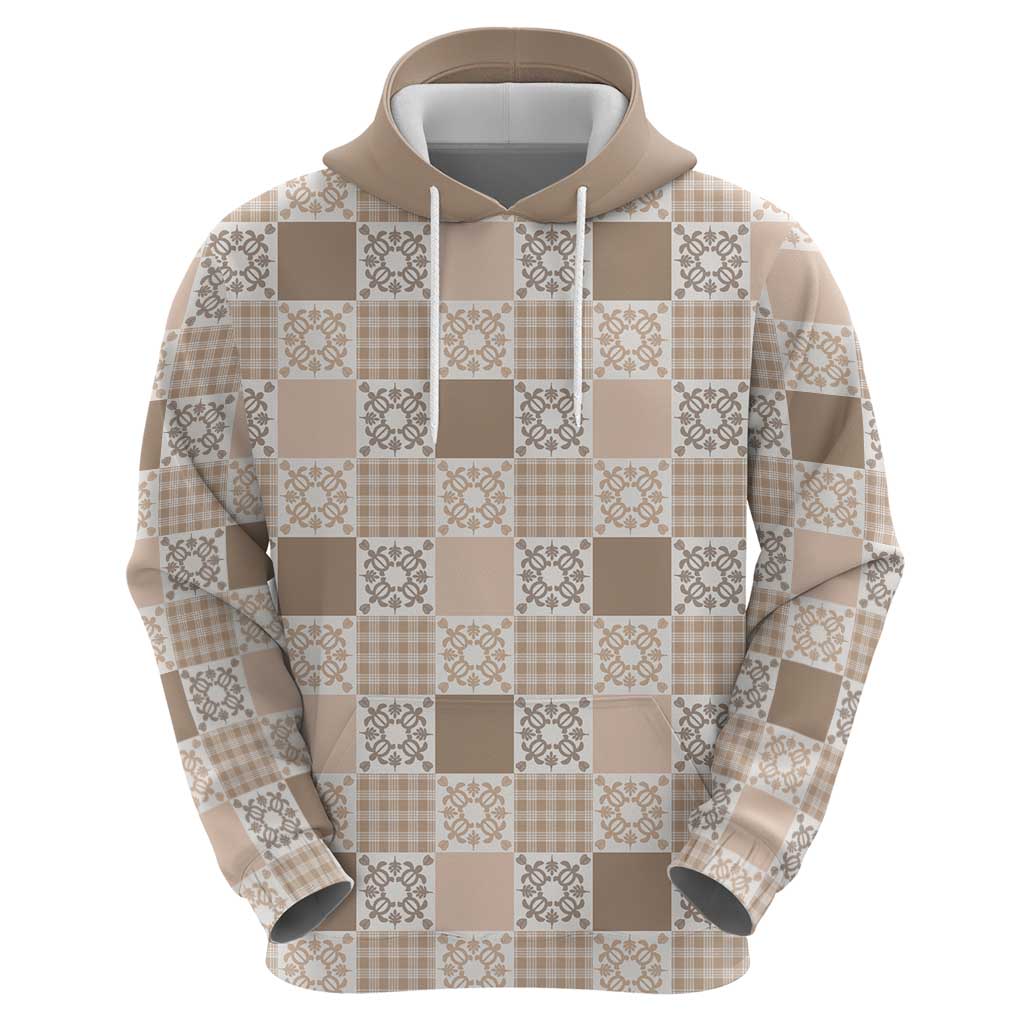 Hawaiian Palaka Quilt Pattern Zip Hoodie Hawaii Culture Honu Turtle - Polynesian Pride