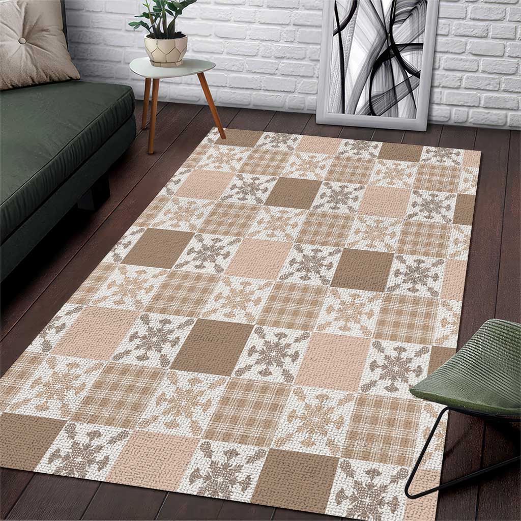 Hawaiian Palaka Quilt Pattern Area Rug Hawaii Culture Pineapple - Polynesian Pride