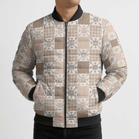 Hawaiian Palaka Quilt Pattern Bomber Puffer Jacket Hawaii Culture Pineapple - Polynesian Pride