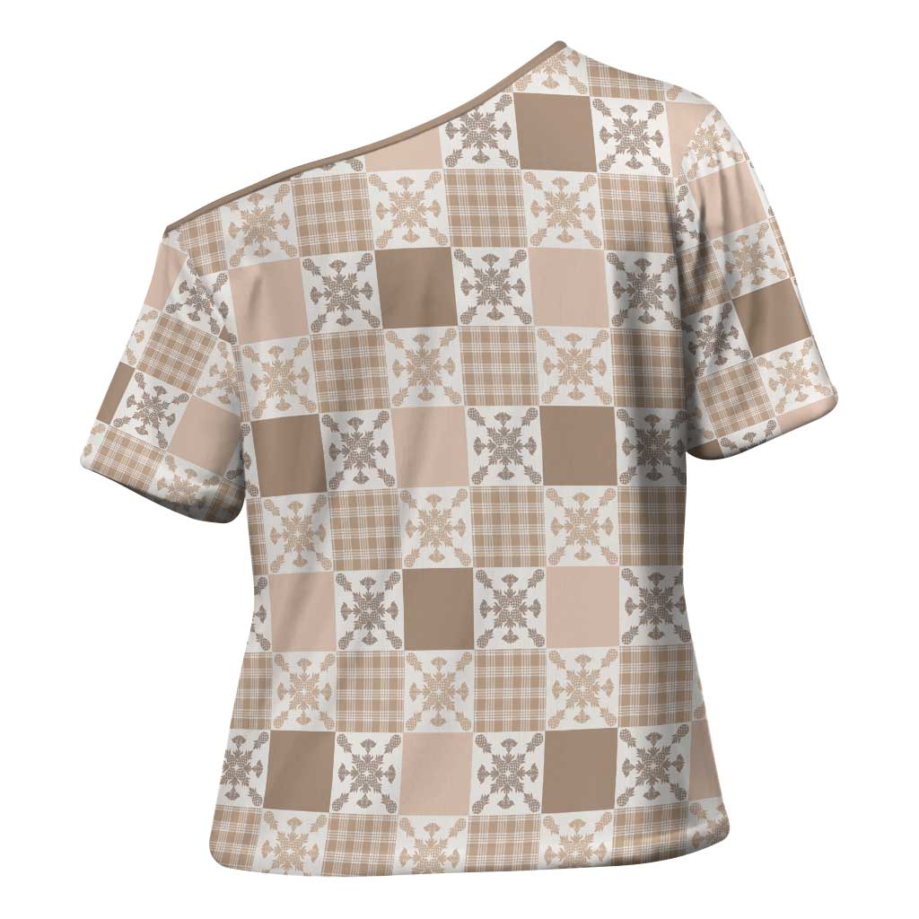 Hawaiian Palaka Quilt Pattern Cross Shoulder Shirt Hawaii Culture Pineapple - Polynesian Pride