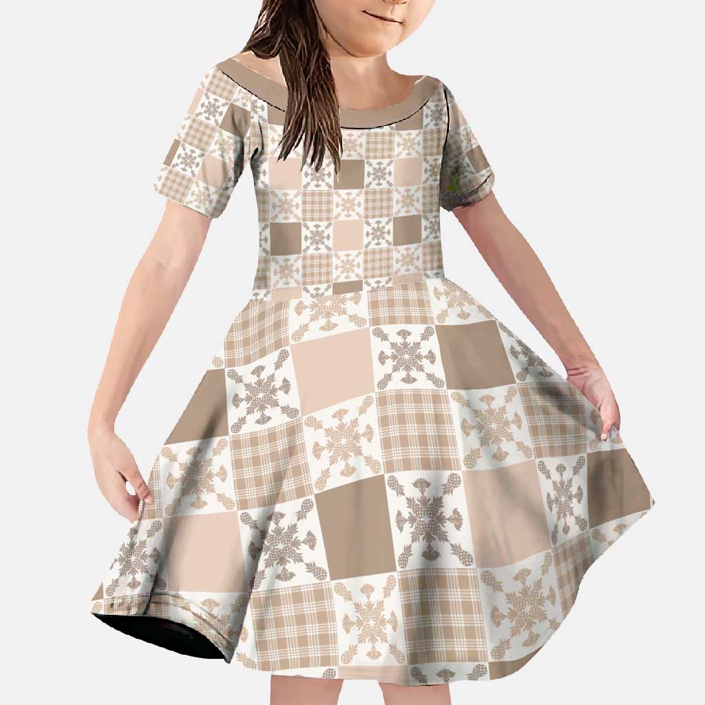 Hawaiian Palaka Quilt Pattern Family Matching Mermaid Dress and Hawaiian Shirt Hawaii Culture Pineapple - Polynesian Pride