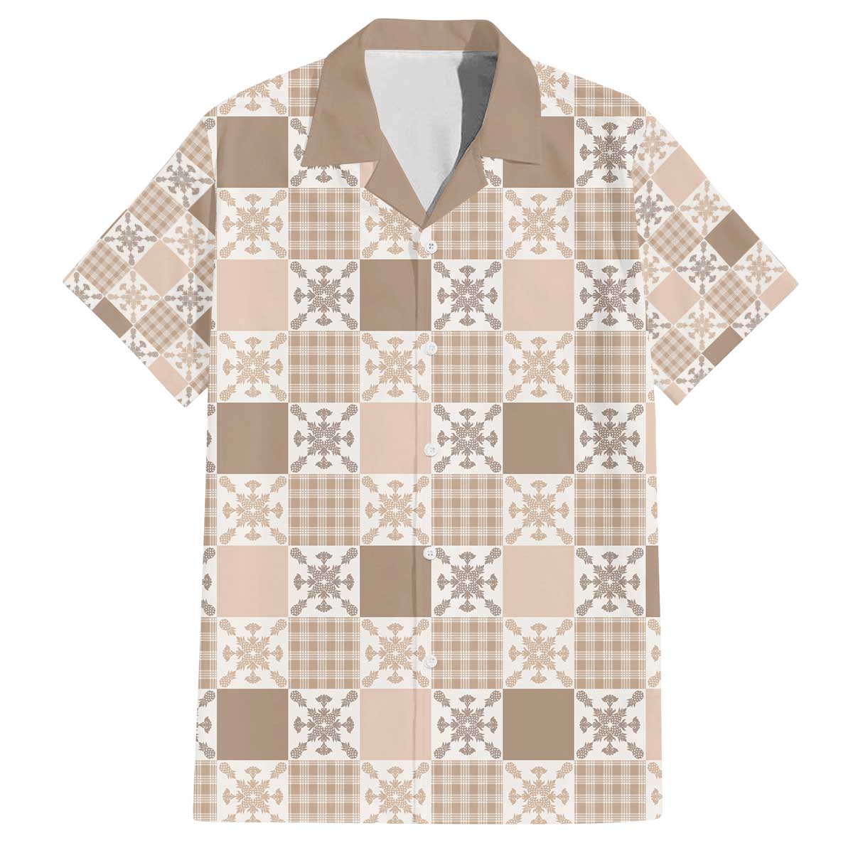 Hawaiian Palaka Quilt Pattern Family Matching Off The Shoulder Long Sleeve Dress and Hawaiian Shirt Hawaii Culture Pineapple - Polynesian Pride