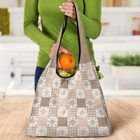 Hawaiian Palaka Quilt Pattern Grocery Bag Hawaii Culture Pineapple - Polynesian Pride