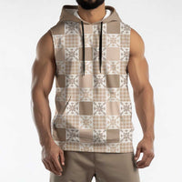 Hawaiian Palaka Quilt Pattern Sleeveless Hoodie Hawaii Culture Pineapple - Polynesian Pride